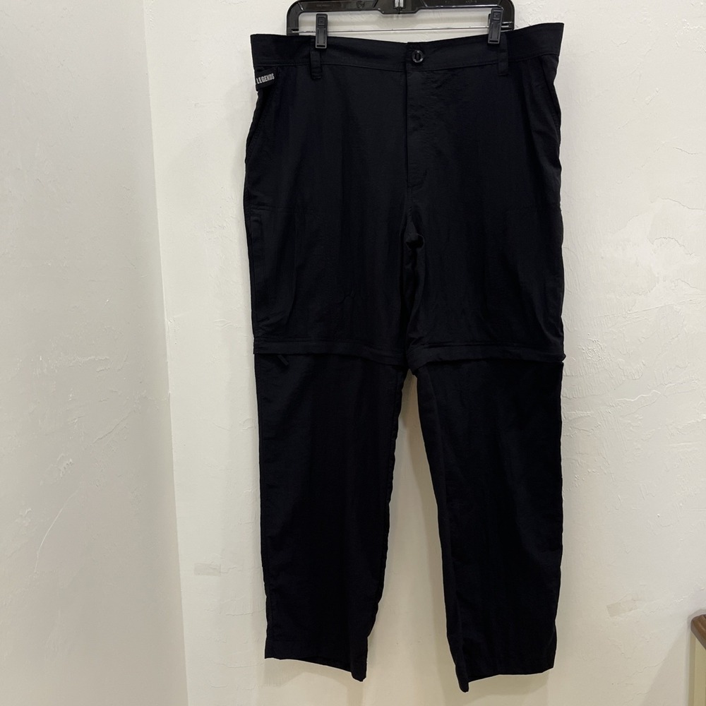 Reel Legends Convertible Cargo Pants Mens XL‎ Black Excellent Zip Off Hiking